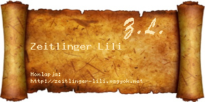 Zeitlinger Lili névjegykártya