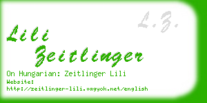 lili zeitlinger business card